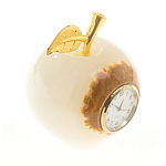 Часы настольные в виде яблока из натурального камня Оникс Stone Clock варинант исполнения - 6 | Loft Concept в Барнауле