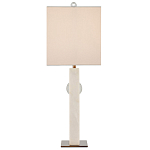 Настольная лампа из мрамора с тканевым прямоугольным абажуром Eternity варинант исполнения - 4 | Loft Concept в Барнауле