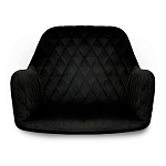 Барный стул со спинкой и подлокотниками на 4-х деревянных ножках Douglas Rhombus Черный Велюр варинант исполнения - 3 | Loft Concept в Барнауле