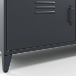 ТВ-тумба из металла и столешницей из массива дуба Metal Wood TV-Stand варинант исполнения - 7 | Loft Concept в Барнауле