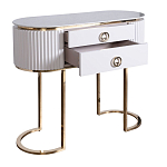 Консоль с белая овальная с мраморной столешницей Thoroughbass  варинант исполнения - 2 | Loft Concept в Барнауле