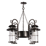 Уличная подвесная люстра с 4-мя цилиндрическими плафонами на цепях Elysian Lanterns варинант исполнения - 3 | Loft Concept в Барнауле