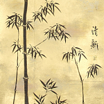 Обои ручная роспись Bamboo Quicksilver on Warm Gold gilded tea paper варинант исполнения - 2 | Loft Concept в Барнауле