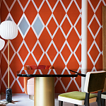 Обои ручная роспись Chez Nina by India Mahdavi Lantana colourway on Arancio dyed silk варинант исполнения - 4 | Loft Concept в Барнауле