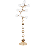 Торшер с плафонами из стеклянных шаров Pearls Suspension Gold Floor Lamp варинант исполнения - 1 | Loft Concept в Барнауле