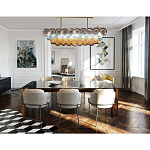 Люстра овальная с каскадом из разноцветных круглых подвесов Key Lustar варинант исполнения - 2 | Loft Concept в Барнауле