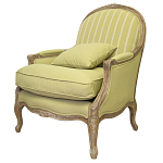 Кресло Ava Classical Armchair green striped flax варинант исполнения - 3 | Loft Concept в Барнауле
