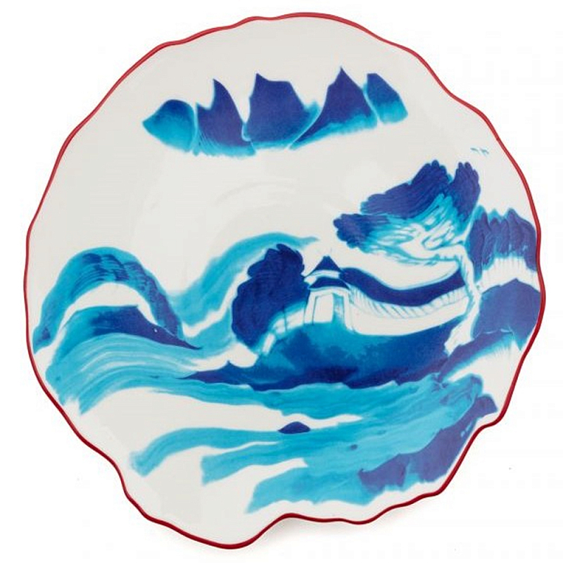 Десертная тарелка Seletti Melting Landscape Белый Синий Десертная тарелка Seletti Melting Landscape Белый Синий в Барнауле | Loft Concept