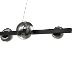 Люстра светодиодная линейная с 6-ю круглыми серыми плафонами Iona Chandelier Black  варинант исполнения - 2 | Loft Concept в Барнауле