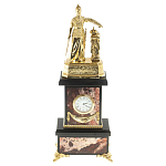 Часы настольные бронзовые из натурального камня Яшма Stone Clock варинант исполнения - 1 | Loft Concept в Барнауле