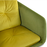 Стул с мягкой обивкой из велюра и подъемно-поворотным механизмом на колесиках Mason Green and Yellow варинант исполнения - 4 | Loft Concept в Барнауле