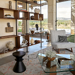 Черный приставной столик из массива AMORPHOUS варинант исполнения - 4 | Loft Concept в Барнауле