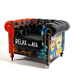 Кресло "Умный Умник" Rick and Morty graffiti chair натуральная кожа  варинант исполнения - 1 | Loft Concept в Барнауле