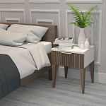 Тумба прикроватная коричневая с белой столешницей Harper Line варинант исполнения - 3 | Loft Concept в Барнауле