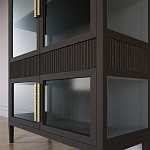 Витрина Primo со стеклянными фасадами и 2 ящиками Темный орех варинант исполнения - 2 | Loft Concept в Барнауле