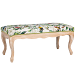 Банкетка из натурального бука золотистая с изображением птиц и цветов Blooming Birds варинант исполнения - 1 | Loft Concept в Барнауле