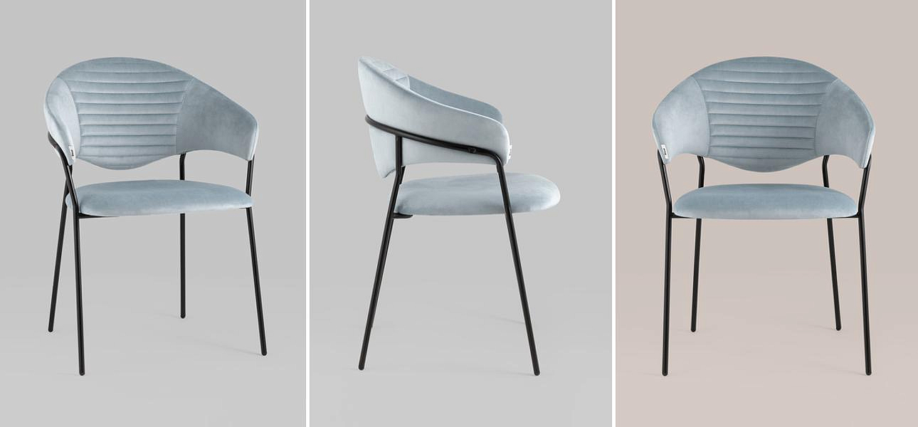 Стул Alexis Chair Пыльно-Голубой Велюр Стул Alexis Chair Пыльно-Голубой Велюр - Loft-Concept в Барнауле