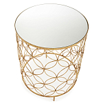 Приставной стол золотой с зеркальной столешницей Golden Symphony варинант исполнения - 1 | Loft Concept в Барнауле