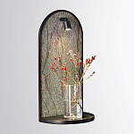 Настенный светильник зеленого цвета с черной рамкой овальной формы с полкой Herbarium  варинант исполнения - 2 | Loft Concept в Барнауле