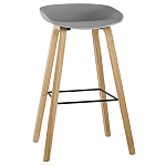 Барный стул на ножках из натурального дерева Boras Grey варинант исполнения - 1 | Loft Concept в Барнауле