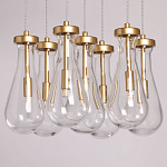 Люстра с 7-ю прозрачными плафонами из стекла в форме капли Lucid Rain  варинант исполнения - 4 | Loft Concept в Барнауле