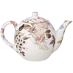 Чайный сервиз из фарфора белый с рисунком цветов на 6 персон 14 предметов Garden Whisper Porcelain Set  варинант исполнения - 2 | Loft Concept в Барнауле