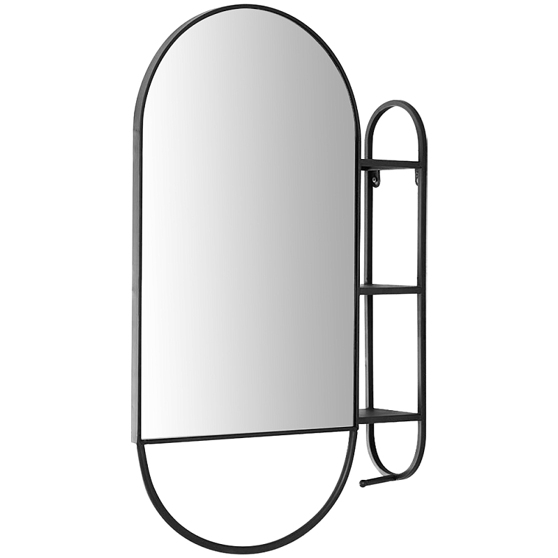 Овальное настенное зеркало с боковым креплением Cole Industrial Mood Mirror Черный Овальное настенное зеркало с боковым креплением Cole Industrial Mood Mirror Черный в Барнауле | Loft Concept