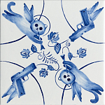 Плитка с узором 2 кота 2 пистолета варинант исполнения - 1 | Loft Concept в Барнауле