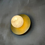 Бра круглое с плафоном из натурального камня на латунном основании Cryptocrystalline Stone варинант исполнения - 5 | Loft Concept в Барнауле