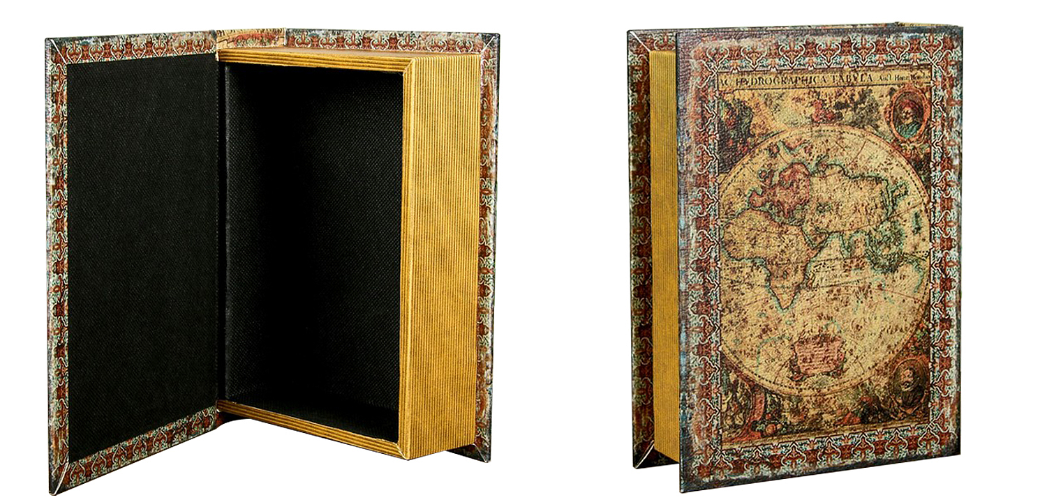 Шкатулка-книга Vintage World Map Book Box Шкатулка-книга Vintage World Map Book Box - Loft-Concept в Барнауле