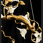 Люстра в виде золотой ветки с цветами и птичками Marvelous Garden варинант исполнения - 12 | Loft Concept в Барнауле