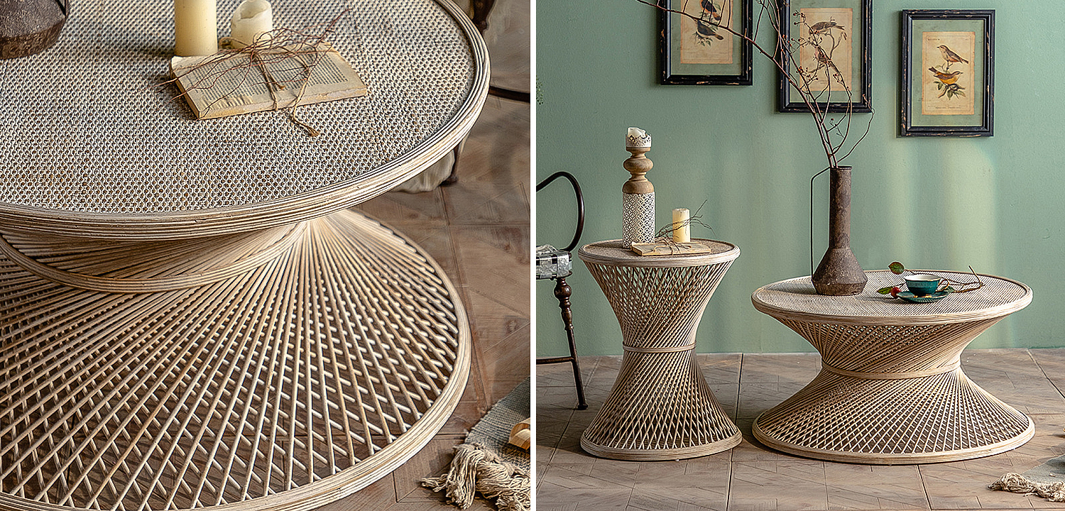 Кофейный стол Zaire Wicker Coffee Table Light Кофейный стол Zaire Wicker Coffee Table Light - Loft-Concept в Барнауле