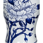 Ваза с бело-синей росписью и изображением цветов Blue & White Ornament варинант исполнения - 1 | Loft Concept в Барнауле