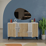 Комод с 3-мя дверцами и выдвижным ящиком цвета светлый дуб SPARK CONSOLE WHITE варинант исполнения - 2 | Loft Concept в Барнауле