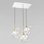 Люстра подвесная 3 лампы с прозрачными стеклянными шарами и золотыми деталями Giopato & Coombes варинант исполнения - 3 | Loft Concept в Барнауле