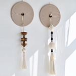 Аксессуар на стену диск из нитей Wall Decor White Thread Disc  варинант исполнения - 1 | Loft Concept в Барнауле