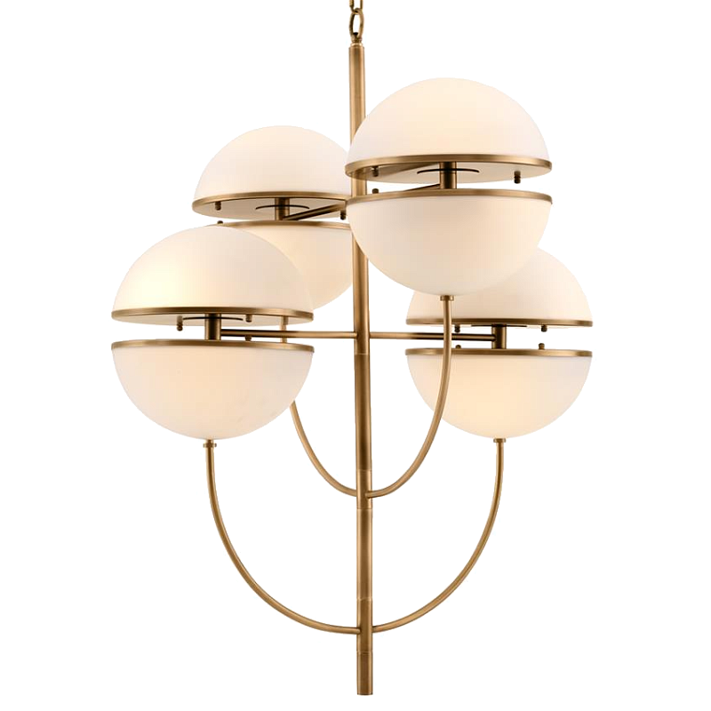 Люстра Chandelier Spiridon Латунь Античная полированная Белый Люстра Chandelier Spiridon Латунь Античная полированная Белый в Барнауле | Loft Concept