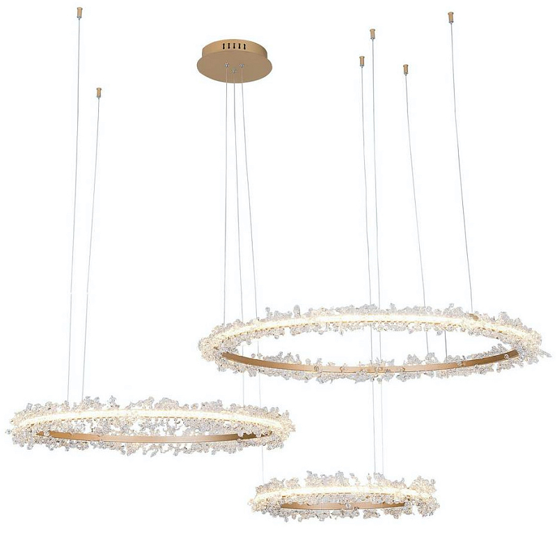 Люстра Shining Rings Trio Золотой Прозрачный Люстра Shining Rings Trio Золотой Прозрачный в Барнауле | Loft Concept