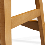 Барный стул со спинкой и подлокотниками на 4-х деревянных ножках Кремовый Велюр Ava Charm варинант исполнения - 7 | Loft Concept в Барнауле