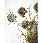 Ваза зеленая с бронзовыми ветвями и фарфоровыми рыбками Eden Garden варинант исполнения - 2 | Loft Concept в Барнауле