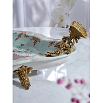 Блюдо овальное из голубого фарфора с ручками в виде бабочек и цветочным рисунком Blue Garden варинант исполнения - 5 | Loft Concept в Барнауле