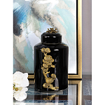 Банка с крышкой из фарфора с бронзовым цветочным элементом Eden Garden варинант исполнения - 4 | Loft Concept в Барнауле