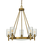  Люстра с 5-ю цилиндрическими плафонами из стекла с пузырьками Hinkley варинант исполнения - 7 | Loft Concept в Барнауле