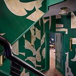 Обои ручная роспись в стиле Арт-деко Symphony Original colourway on Jade silk dupion варинант исполнения - 1 | Loft Concept в Барнауле