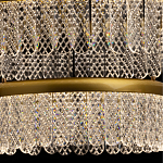 Люстра двухъярусная с золотого цвета и прозрачными подвесками Pettico варинант исполнения - 5 | Loft Concept в Барнауле