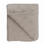Плед из хлопка рельефной вязки бежево-серого цвета Waffle Comfort варинант исполнения - 1 | Loft Concept в Барнауле