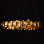 Люстра круглая из многослойных золотых дисков Metal Disc Chandelier варинант исполнения - 6 | Loft Concept в Барнауле