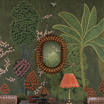 Обои ручная роспись Malwa Original colourway on Olive tobacco варинант исполнения - 1 | Loft Concept в Барнауле