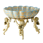 Чаша с орнаментом на бронзовых ножках в виде ангелов Eden Garden варинант исполнения - 1 | Loft Concept в Барнауле