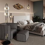 Бра черного цвета с круглым прозрачным стеклянным плафоном Virelia  варинант исполнения - 5 | Loft Concept в Барнауле